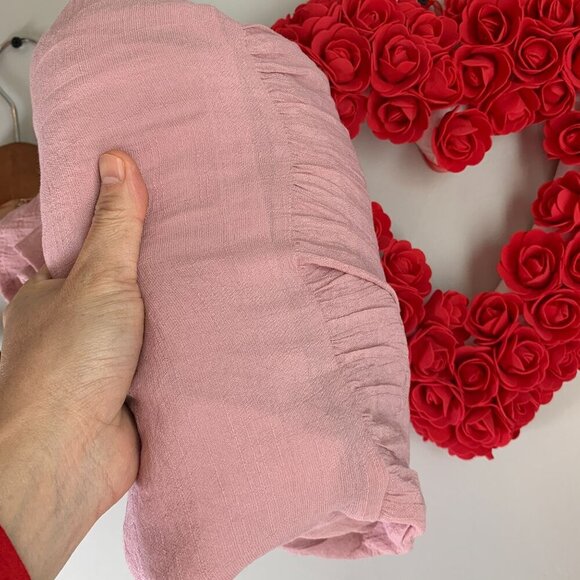 August Sky Womens Smocked Ruffle Sleeve Tiered Midi Summer Dress Medium Pink Blu - Picture 10 of 10